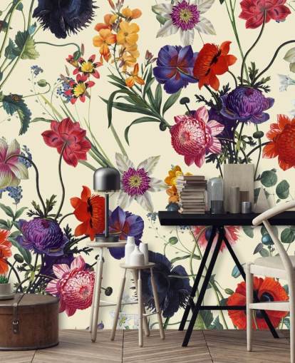 fondo de pantalla de flores bonitas sobre fondo blanco roto