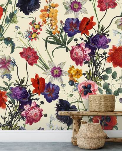 fondo de pantalla de flores bonitas sobre fondo blanco roto