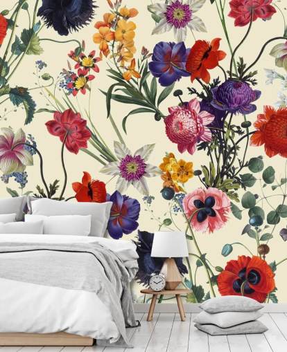 fondo de pantalla de flores bonitas sobre fondo blanco roto