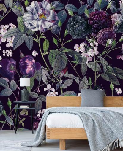 dark purple floral wallpaper