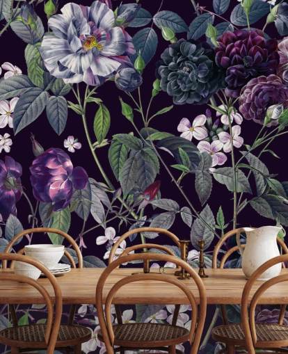 dark purple floral wallpaper