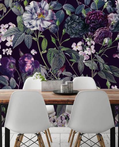 dark purple floral wallpaper