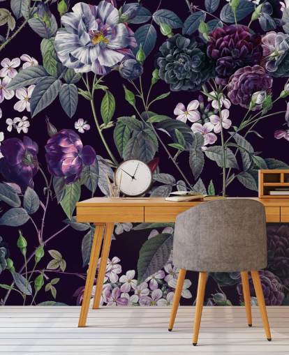 dark purple floral wallpaper