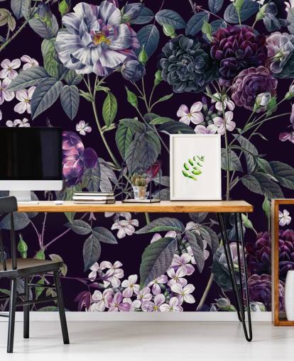 dark purple floral wallpaper
