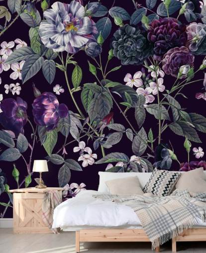 dark purple floral wallpaper