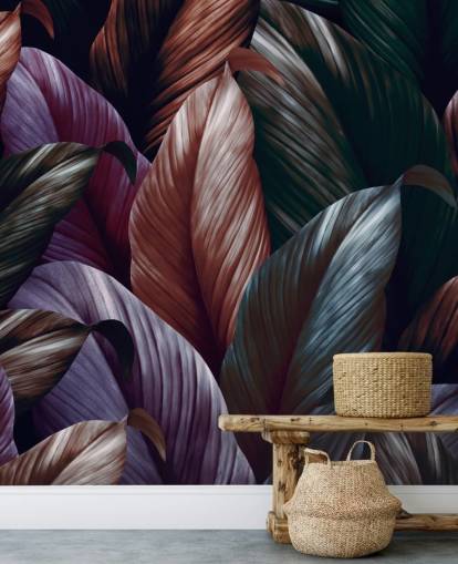 papier peint feuilles violet foncé papier peint feuilles violet foncé