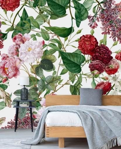 röd och rosa blomma tapet