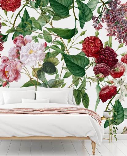 rote und rosa Blumentapete