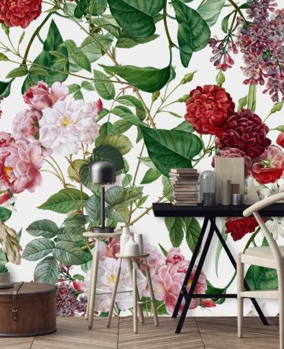 röd och rosa blomma tapet