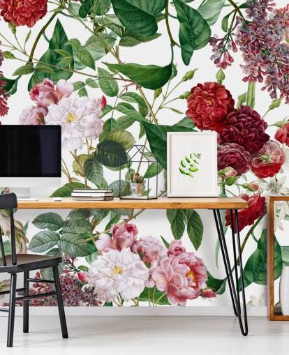 papel de parede flor vermelha e rosa papel de parede flor vermelha e rosa