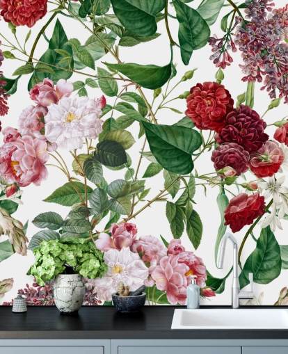 rød og rosa blomst tapet rød og rosa blomst tapet