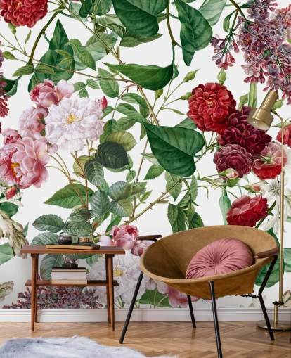 carta da parati fiore rosso e rosa carta da parati fiore rosso e rosa