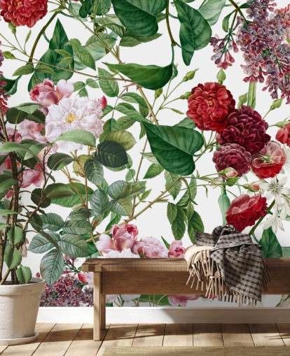 röd och rosa blomma tapet röd och rosa blomma tapet