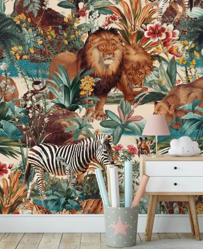 safari animals and tropical plants wallpaper safari animals and tropical plants wallpaper