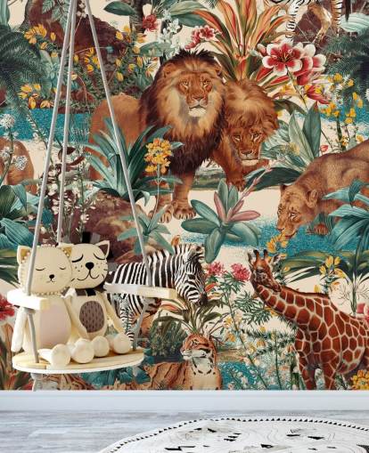 safari animals and tropical plants wallpaper safari animals and tropical plants wallpaper