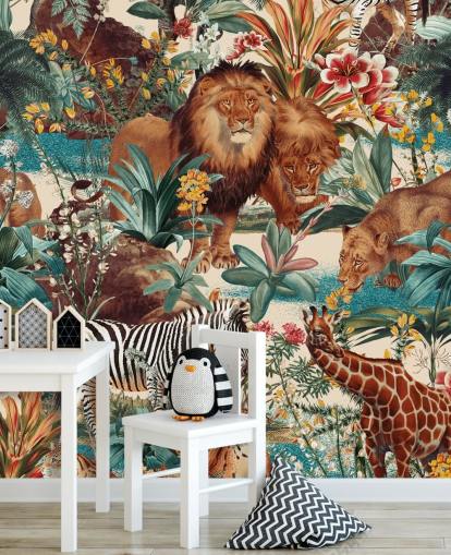 Fondos de safari animals and tropical plants