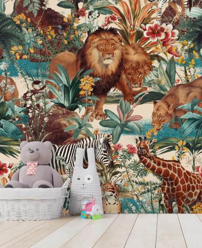 safari animals and tropical plants wallpaper safari animals and tropical plants wallpaper