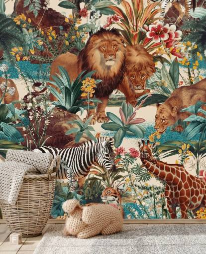 Safari Tiere und tropische Pflanzen Wallpaper Safari Tiere und tropische Pflanzen Wallpaper