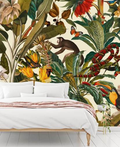 jungle plants and animals wallpaper