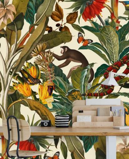 jungle plants and animals wallpaper