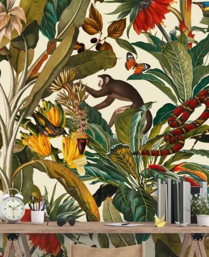 jungle planten en dieren behang