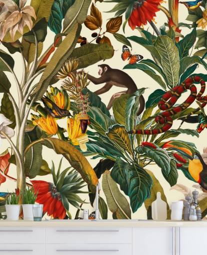 jungle plants and animals wallpaper