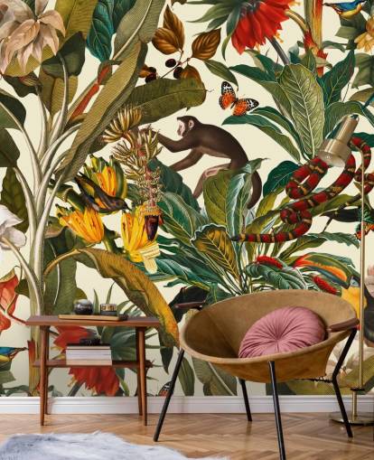 jungle plants and animals wallpaper