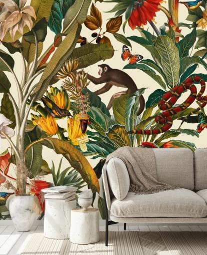 jungle plants and animals wallpaper