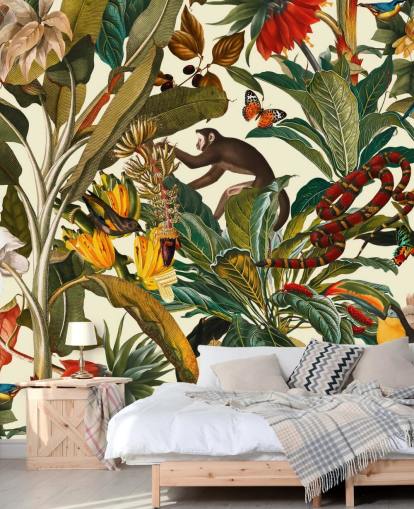 jungle plants and animals wallpaper