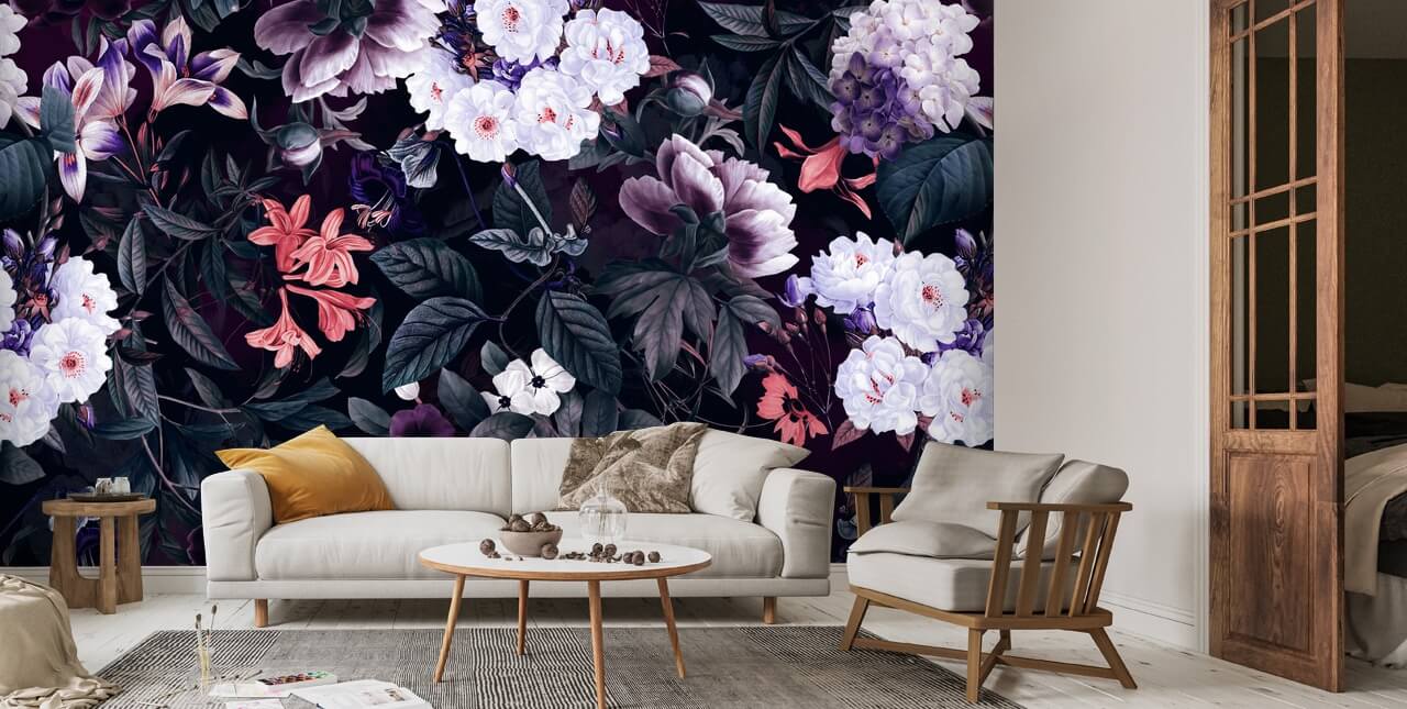 Violet Rose Garden Wallpaper Wallsauce UK