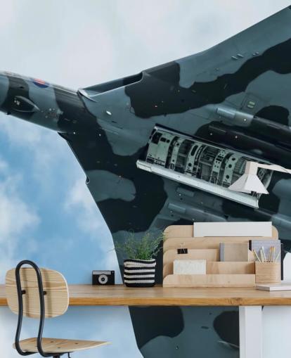 mural de parede a jato militar personalizável chamado Vulcan Bomber Final Run para escritórios domésticos, quartos e empresas