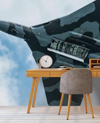 mural de parede a jato militar personalizável chamado Vulcan Bomber Final Run para escritórios domésticos, quartos e empresas