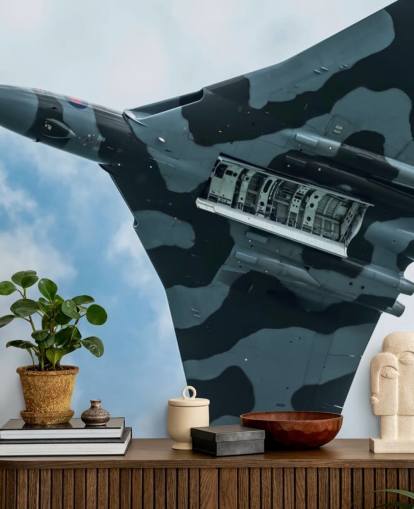 tilpasselig militær jet vægmaleri kaldet Vulcan Bomber Final Run til hjemmekontorer, soveværelser og virksomheder