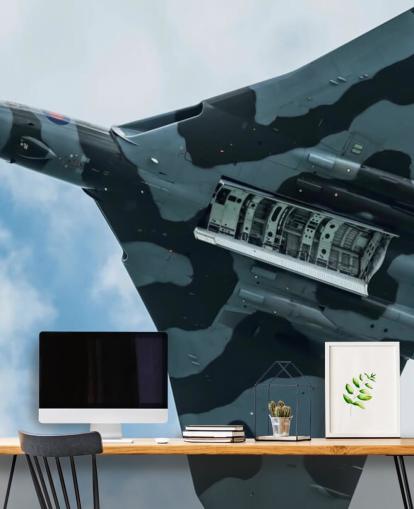 tilpassbart militært jetveggmaleri kalt Vulcan Bomber Final Run for hjemmekontorer, soverom og bedrifter