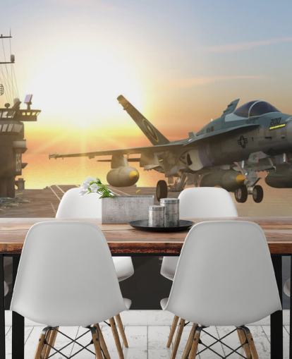 tilpasselig militær hangarskibsvægmaleri kaldet Aircraft Carrier