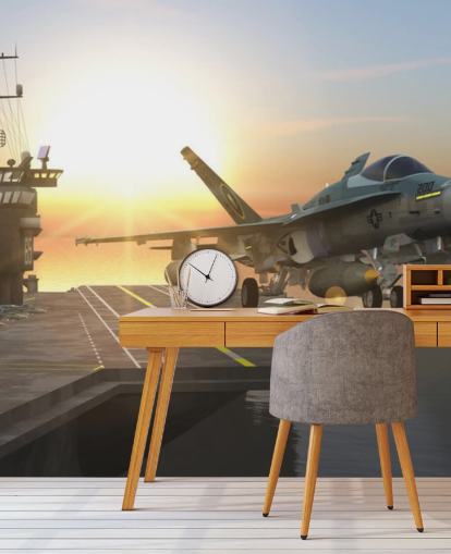 anpassningsbar militär hangarfartygsväggmålning kallad Aircraft Carrier