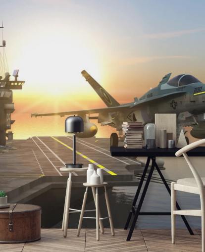 tilpasselig militær hangarskibsvægmaleri kaldet Aircraft Carrier