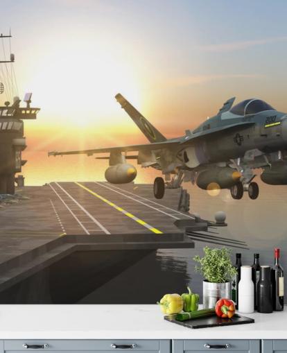 tilpassbart militært hangarskip veggmaleri kalt Aircraft Carrier