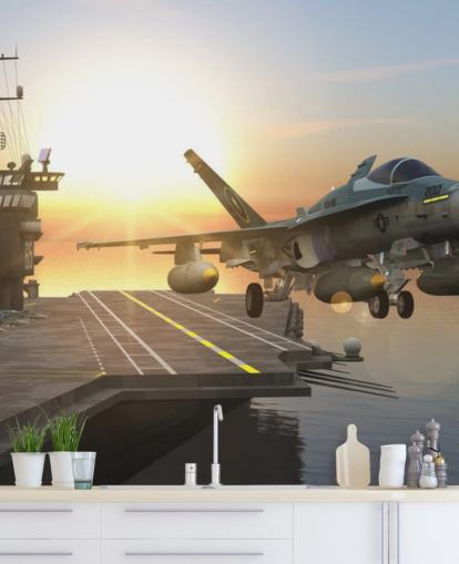 tilpassbart militært hangarskip veggmaleri kalt Aircraft Carrier