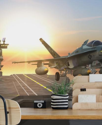 tilpasselig militær hangarskibsvægmaleri kaldet Aircraft Carrier