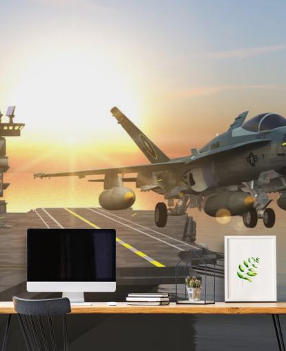 mukautettava sotilaallinen lentotukialuksen seinämaalaus nimeltä Aircraft Carrier