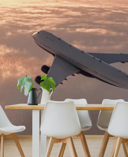 Commercial Plane Wallpaper Mural Commercial Plane Wallpaper Mural