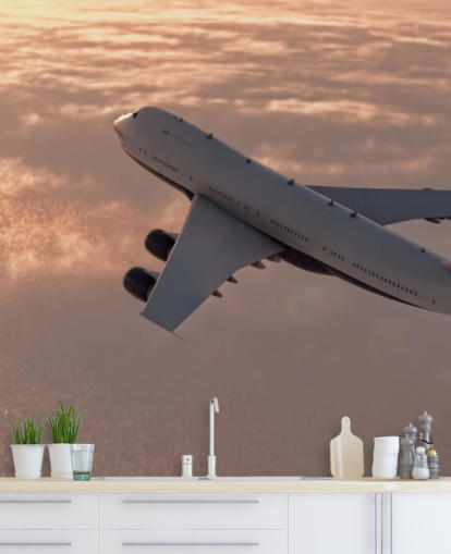 Carta da parati murale con aereo commerciale