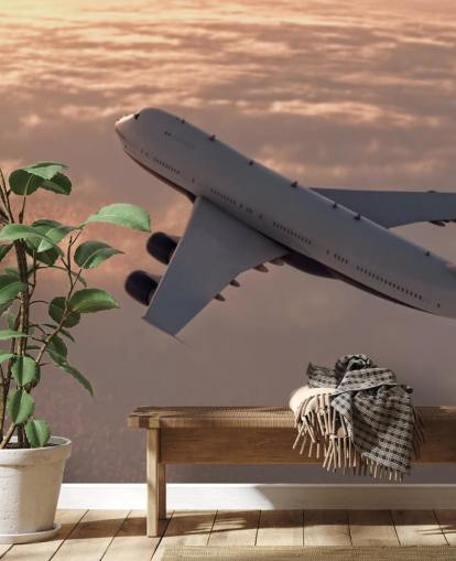 Tapeten-Wandbild Kommerzielles Flugzeug