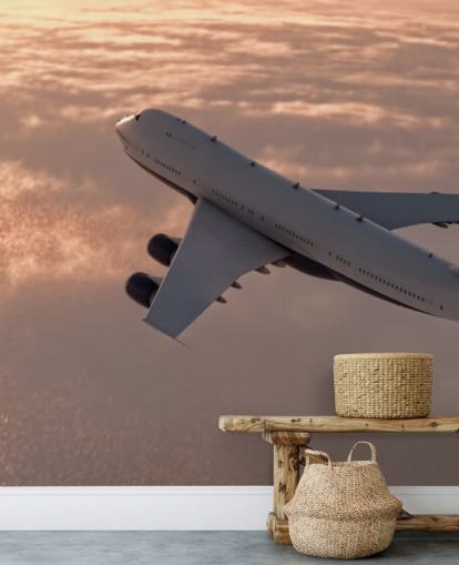 Tapeten-Wandbild Kommerzielles Flugzeug Tapeten-Wandbild Kommerzielles Flugzeug