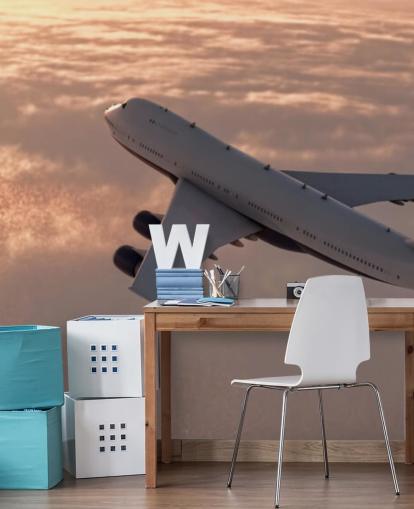 Tapeten-Wandbild Kommerzielles Flugzeug