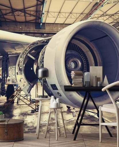 customizable aircraft wallpaper mural called Jet Engine
