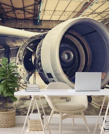 mural de papel pintado de aviones personalizable llamado Jet Engine