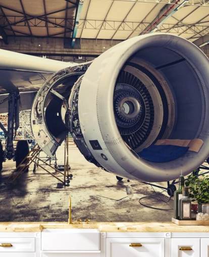 customizable aircraft wallpaper mural called Jet Engine