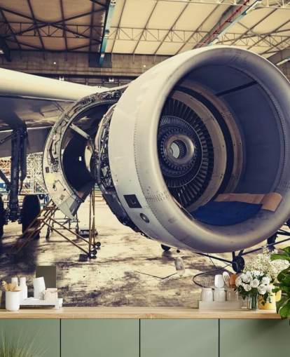 customizable aircraft wallpaper mural called Jet Engine